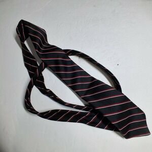 Vintage Michel Robichaud Montreal Necktie Mens Black Red White Stripe  Classic